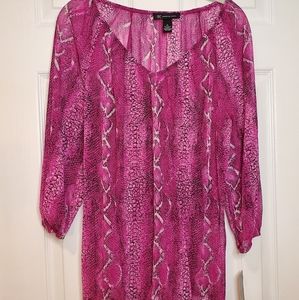Sheer Snake-Print Blouse